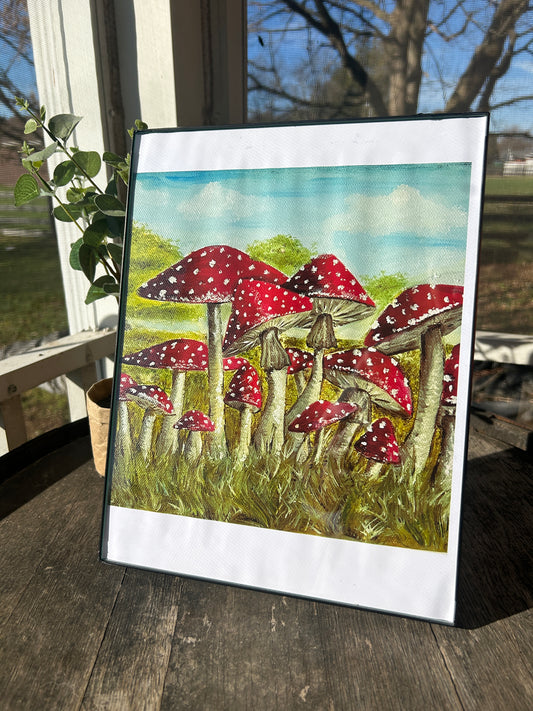 "field of mushrooms" print